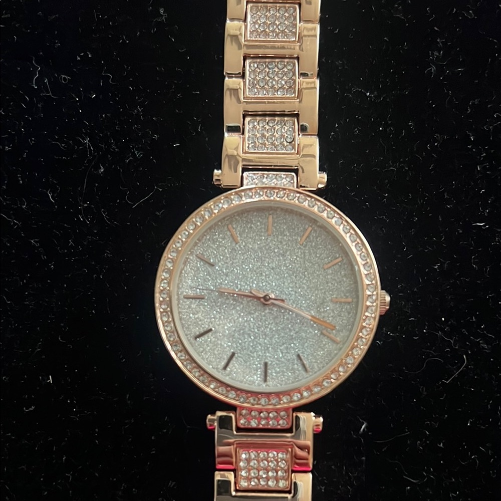 Rose Gold Watch with Crystal Accents - Picture 2 of 7